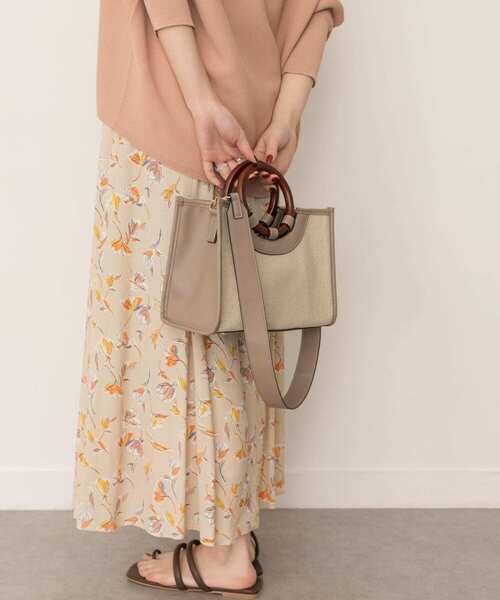 RODE SKO（ロデスコ）の「プチウッドハンドルスクエアトートバッグ（トートバッグ・レディース・ブラウン/マスタード/グレー系その他・ONE）」の8枚目の写真