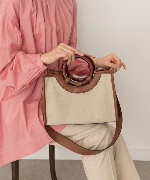 RODE SKO（ロデスコ）の「プチウッドハンドルスクエアトートバッグ（トートバッグ・レディース・ブラウン/マスタード/グレー系その他・ONE）」の17枚目の写真