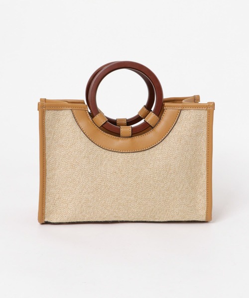 RODE SKO（ロデスコ）の「プチウッドハンドルスクエアトートバッグ（トートバッグ・レディース・ブラウン/マスタード/グレー系その他・ONE）」の5枚目の写真