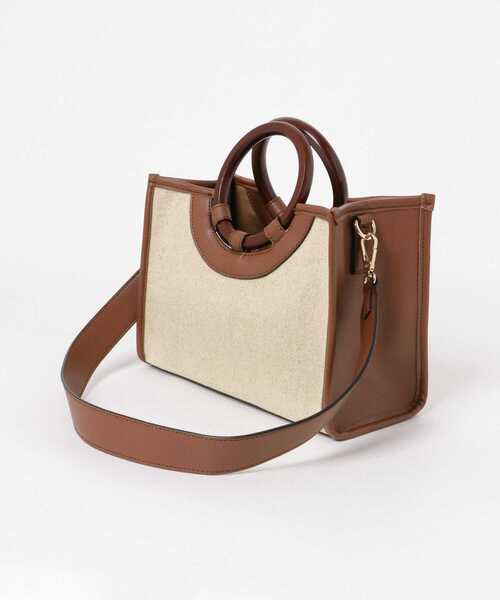 RODE SKO（ロデスコ）の「プチウッドハンドルスクエアトートバッグ（トートバッグ・レディース・ブラウン/マスタード/グレー系その他・ONE）」の9枚目の写真
