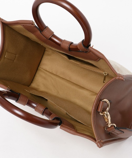 RODE SKO（ロデスコ）の「プチウッドハンドルスクエアトートバッグ（トートバッグ・レディース・ブラウン/マスタード/グレー系その他・ONE）」の20枚目の写真