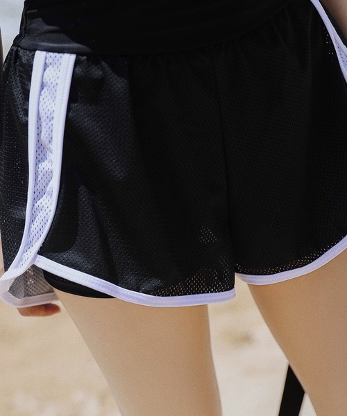 TeddyShop（テディショップ）の「レディース水着 モノトーンスポーティビキニ+半袖フード付きメッシュトップス 3点セット（水着・レディース・ホワイト・L/M/LL）」の5枚目の写真