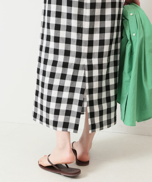 SLOBE IENA（スローブイエナ）の「ギンガムチェックリラックスアイラインスカート◆（スカート・レディース・ブラック系その他/オレンジ系その他・FREE）」の22枚目の写真