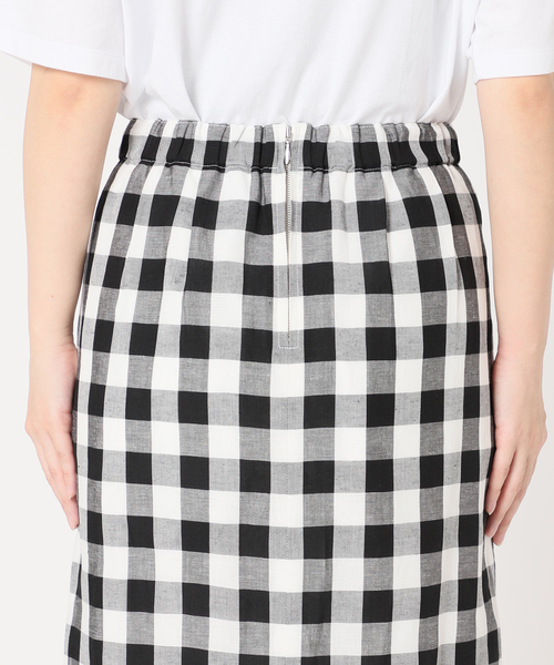SLOBE IENA（スローブイエナ）の「ギンガムチェックリラックスアイラインスカート◆（スカート・レディース・ブラック系その他/オレンジ系その他・FREE）」の7枚目の写真