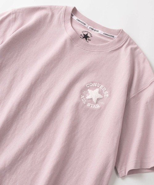 CONVERSE(コンバース)の「【CONVERSE/コンバース】ブランドロゴ サガラ刺繍 ワンポイントTシャツ/ 半袖Tシャツ(Tシャツ/カットソー・レディース・ホワイト/ブラック/ネイビー/グレー/サックスブルー/ミント/ライトピンク/グレイッシュベージュ・M/L/XL)」の8枚目の写真