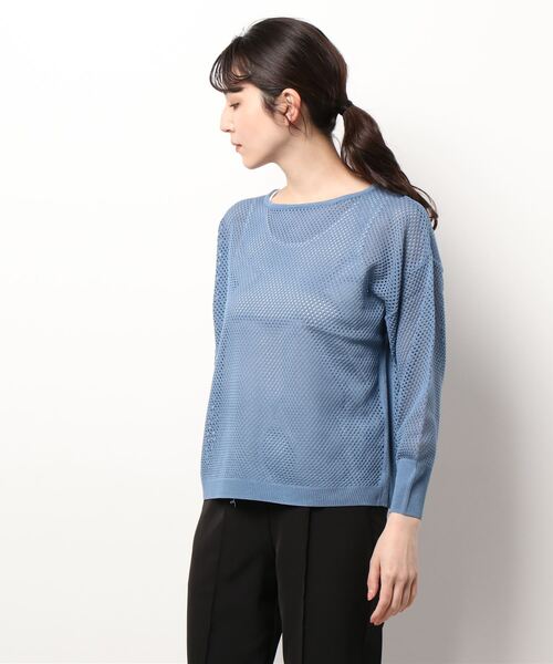 Te chichi(テチチ)の「メッシュニット+タックトップセット(アンサンブル・レディース・オフホワイト/ベージュ/ブルー・フリ-)」の8枚目の写真