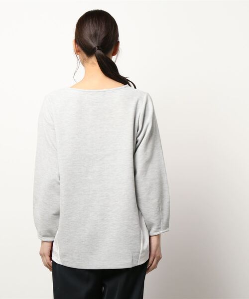 Bou Jeloud(ブージュルード)の「ワッフル異素材配色ドッキングプルオーバー(Tシャツ/カットソー・レディース・ネイビー/グレー/オフホワイト・FREE)」の15枚目の写真