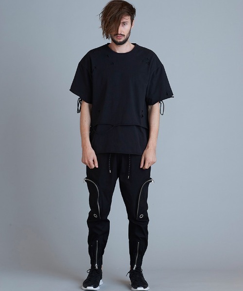 NO ID.(ノーアイディ)の「mt7859-クラッシュレイヤードBIG-T Tシャツ(Tシャツ/カットソー・メンズ・ブラック×ホワイト/ブラック/ホワイト・ONE SIZE)」の20枚目の写真