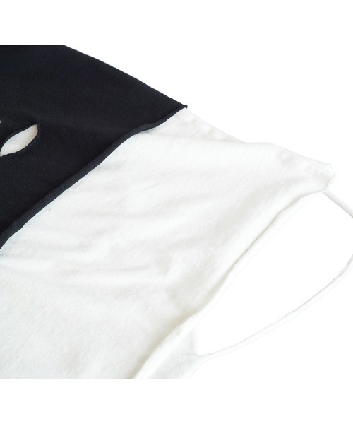 NO ID.(ノーアイディ)の「mt7859-クラッシュレイヤードBIG-T Tシャツ(Tシャツ/カットソー・メンズ・ブラック×ホワイト/ブラック/ホワイト・ONE SIZE)」の7枚目の写真