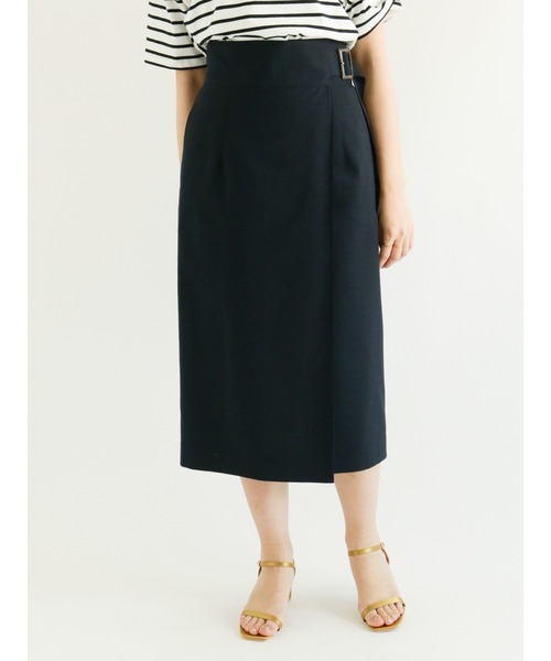 Te chichi(テチチ)の「麻調サイドベルトタイトスカート(スカート・レディース・ネイビー/オフホワイト/グリーン・SMALL/MEDIUM)」の3枚目の写真