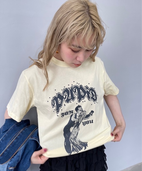 SANSeLF（サンセルフ）の「pubid Tシャツ【SANSeLF】sanw22s070（Tシャツ/カットソー・レディース・サックスブルー/ピンク/マスタード/ライトイエロー・FREE）」の3枚目の写真