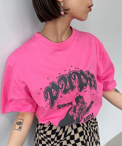 SANSeLF（サンセルフ）の「pubid Tシャツ【SANSeLF】sanw22s070（Tシャツ/カットソー・レディース・サックスブルー/ピンク/マスタード/ライトイエロー・FREE）」の4枚目の写真