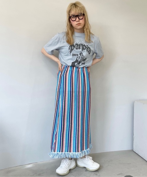 SANSeLF（サンセルフ）の「pubid Tシャツ【SANSeLF】sanw22s070（Tシャツ/カットソー・レディース・サックスブルー/ピンク/マスタード/ライトイエロー・FREE）」の7枚目の写真