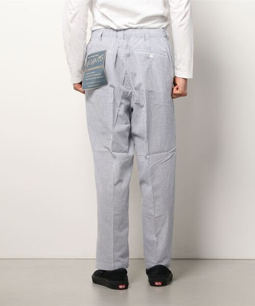 セール】seersucker wide slacks/シアサッカー ワイド