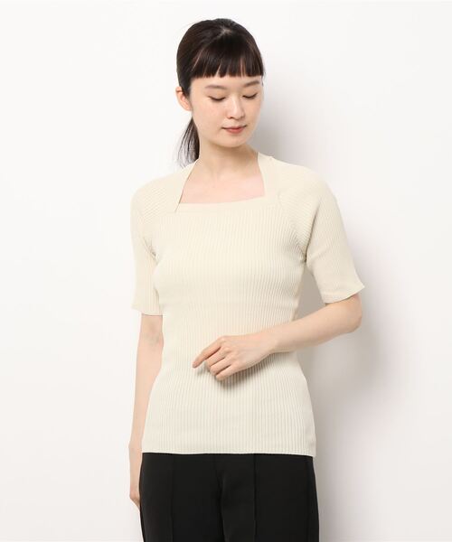 Te chichi（テチチ）の「スクエアネックリブニット（ニット/セーター・レディース・オフホワイト/ブルー/ブラック・ﾌﾘ-）」の15枚目の写真