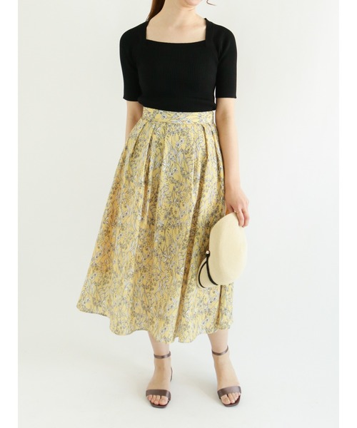 Te chichi（テチチ）の「スクエアネックリブニット（ニット/セーター・レディース・オフホワイト/ブルー/ブラック・ﾌﾘ-）」の7枚目の写真