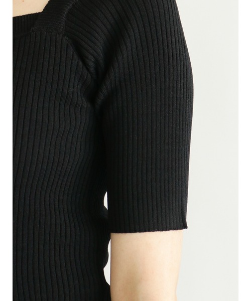 Te chichi（テチチ）の「スクエアネックリブニット（ニット/セーター・レディース・オフホワイト/ブルー/ブラック・ﾌﾘ-）」の12枚目の写真