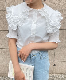 WEGO | WEGO/ダブルフリルショートスリーブブラウス(シャツ/ブラウス)