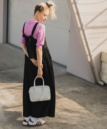 forksy. | 【forksy.】タイプライターバックリボンエプロンロングワンピース(ワンピース)