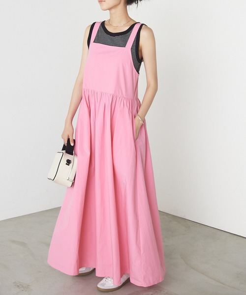 forksy.（フォルクシー）の「【forksy.】タイプライターバックリボンエプロンロングワンピース（ワンピース・レディース・ブラック/ピンク/ブルーグリーン・FREE）」の11枚目の写真