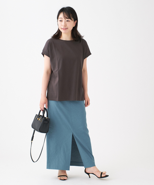 journal standard L'essage（ジャーナルスタンダードレサージュ）の「60/3フレンチTシャツ（Tシャツ/カットソー・レディース・ホワイト/グレー/ブラウン系その他・FREE）」の4枚目の写真
