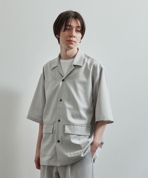 JUNRED(ジュンレッド)の「SET UP対応ドレープカチオンビッグシャツ(シャツ/ブラウス・メンズ・ライトグレー/チャコールグレー/ダークグリーン/ブルー系その他・L/S/M)」の9枚目の写真