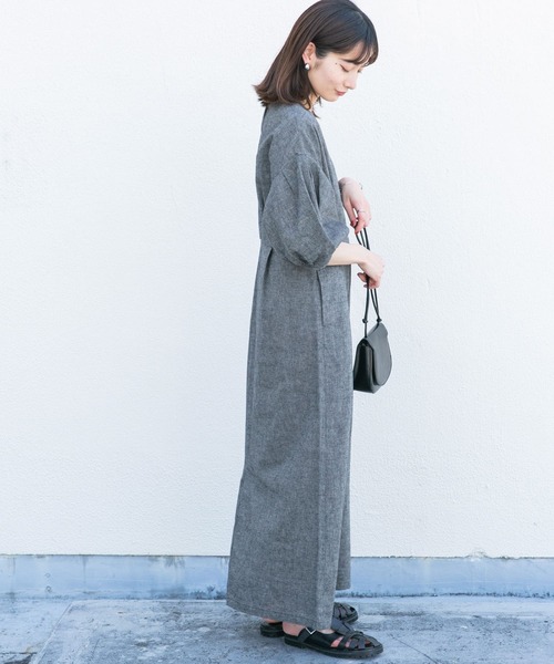 KBF（ケイビーエフ）の「クロスタックスリーブロングワンピース（ワンピース・レディース・ブラック/グリーン系その他/ブルー・ONE）」の11枚目の写真