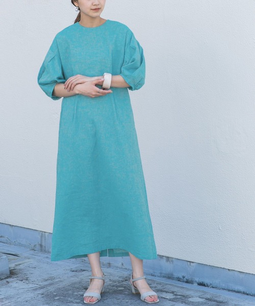 KBF（ケイビーエフ）の「クロスタックスリーブロングワンピース（ワンピース・レディース・ブラック/グリーン系その他/ブルー・ONE）」の9枚目の写真