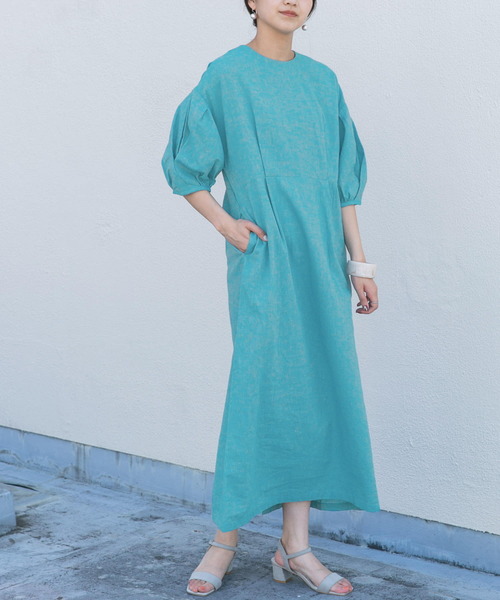 KBF（ケイビーエフ）の「クロスタックスリーブロングワンピース（ワンピース・レディース・ブラック/グリーン系その他/ブルー・ONE）」の12枚目の写真