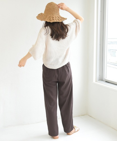 sango（sango）の「リネンストレートセンタータックパンツ（その他パンツ・レディース・ブラウン/キナリ/ライトベージュ・FREE）」の15枚目の写真