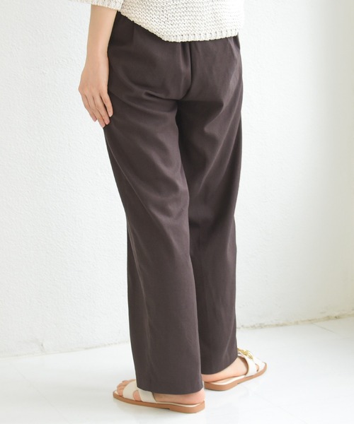 sango（sango）の「リネンストレートセンタータックパンツ（その他パンツ・レディース・ブラウン/キナリ/ライトベージュ・FREE）」の11枚目の写真