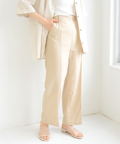 sango（sango）の「リネンストレートセンタータックパンツ（その他パンツ・レディース・ブラウン/キナリ/ライトベージュ・FREE）」の18枚目の写真