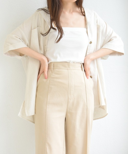 sango（sango）の「リネンストレートセンタータックパンツ（その他パンツ・レディース・ブラウン/キナリ/ライトベージュ・FREE）」の21枚目の写真