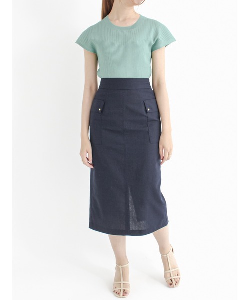 Te chichi(テチチ)の「アウトポケットタイトスカート(スカート・レディース・ネイビー/ブラウン/イエロー/グリーン・SMALL/MEDIUM)」の15枚目の写真