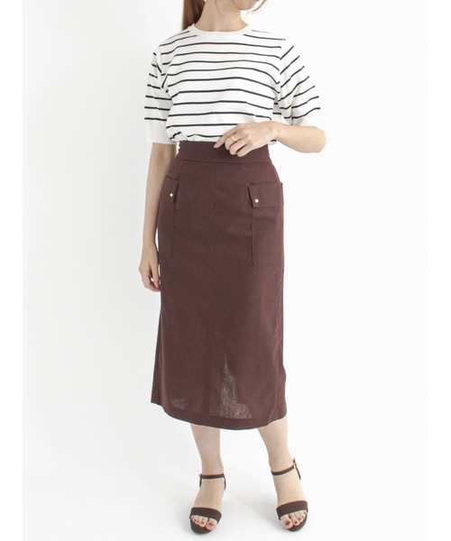 Te chichi(テチチ)の「アウトポケットタイトスカート(スカート・レディース・ネイビー/ブラウン/イエロー/グリーン・SMALL/MEDIUM)」の17枚目の写真