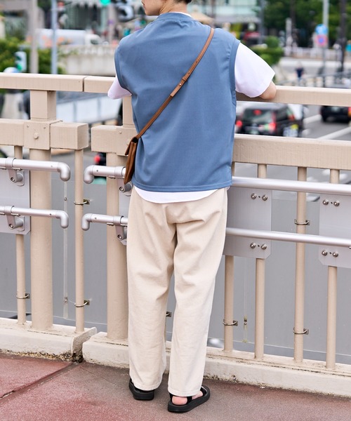 DISCOAT（ディスコート）の「カルゼポンチカットベストセットバンドカラー半袖シャツ（アンサンブル・メンズ・グレイッシュベージュ/カーキ/サックスブルー・MEDIUM/LARGE）」の7枚目の写真