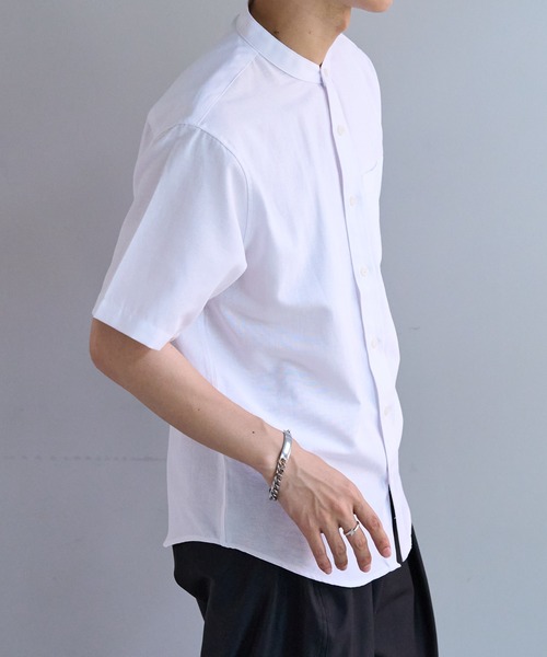 DISCOAT（ディスコート）の「カルゼポンチカットベストセットバンドカラー半袖シャツ（アンサンブル・メンズ・グレイッシュベージュ/カーキ/サックスブルー・MEDIUM/LARGE）」の6枚目の写真