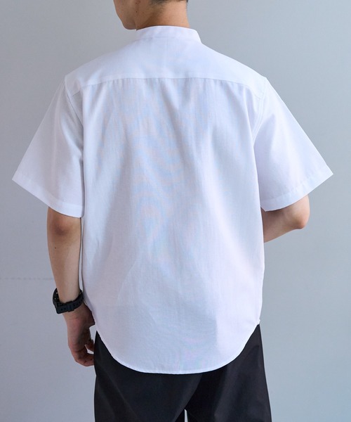 DISCOAT（ディスコート）の「カルゼポンチカットベストセットバンドカラー半袖シャツ（アンサンブル・メンズ・グレイッシュベージュ/カーキ/サックスブルー・MEDIUM/LARGE）」の11枚目の写真