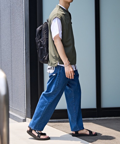 DISCOAT（ディスコート）の「カルゼポンチカットベストセットバンドカラー半袖シャツ（アンサンブル・メンズ・グレイッシュベージュ/カーキ/サックスブルー・MEDIUM/LARGE）」の8枚目の写真