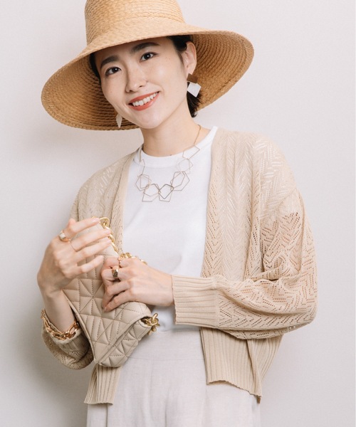 ELVENCE DEUX（エルベンスドゥ）の「スカシショートＣＤ（カーディガン/ボレロ・レディース・ダークブラウン/ベージュ/グリーン・FREE）」の2枚目の写真