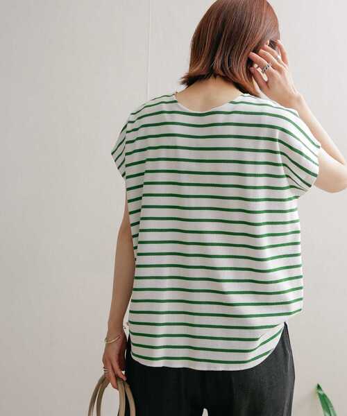 URBAN RESEARCH DOORS(アーバンリサーチドアーズ)の「2WAYスナップ釦畦ボーダーカットソー(Tシャツ/カットソー・レディース・ホワイト系その他/グリーン系その他/ブルー系その他・MEDIUM)」の13枚目の写真