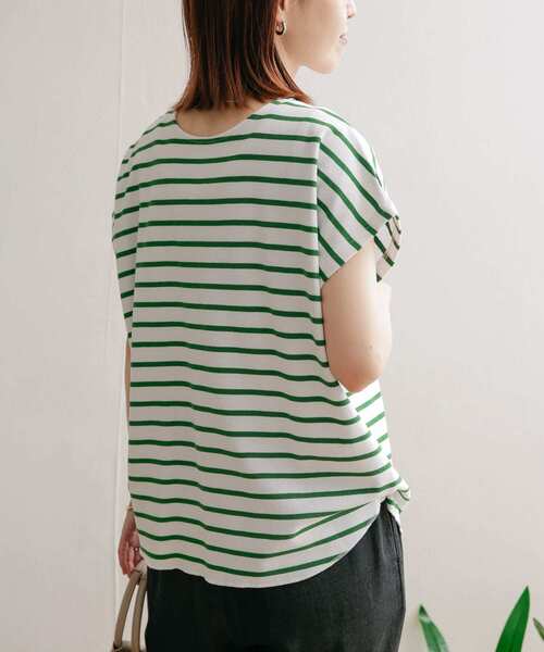 URBAN RESEARCH DOORS(アーバンリサーチドアーズ)の「2WAYスナップ釦畦ボーダーカットソー(Tシャツ/カットソー・レディース・ホワイト系その他/グリーン系その他/ブルー系その他・MEDIUM)」の14枚目の写真