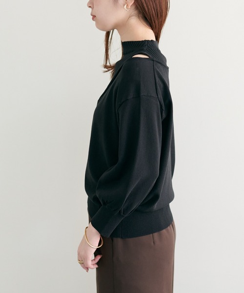 natural couture(ナチュラルクチュール)の「2022AWアイテム/チラ見せレイヤード風ニット(ニット/セーター・レディース・ライトベージュ/グリーン/ブラック・FREE)」の17枚目の写真