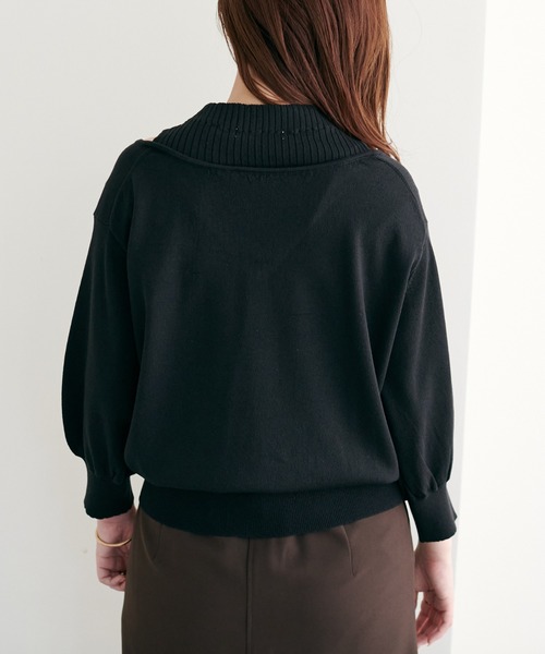 natural couture(ナチュラルクチュール)の「2022AWアイテム/チラ見せレイヤード風ニット(ニット/セーター・レディース・ライトベージュ/グリーン/ブラック・FREE)」の18枚目の写真