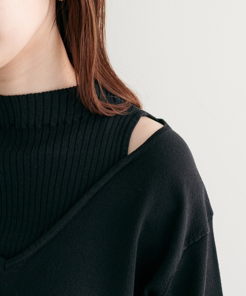 natural couture(ナチュラルクチュール)の「2022AWアイテム/チラ見せレイヤード風ニット(ニット/セーター・レディース・ライトベージュ/グリーン/ブラック・FREE)」の20枚目の写真