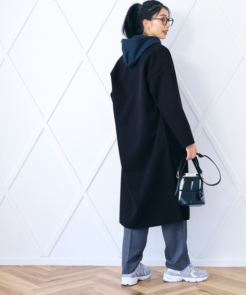 coca（coca）（コカ）の「洗える！ノーカラーアウター（ノーカラーコート・レディース・ライトブルー/ブラック/ベージュ/グリーン/ピンク系その他/ダークベージュ・M/L）」の16枚目の写真