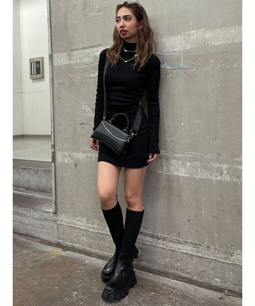 GYDA（ジェイダ）の「テレコタートルタイトワンピース（ワンピース・レディース・ブラック/ベージュ/その他1・FREE）」の11枚目の写真