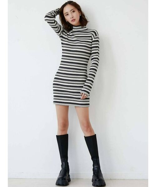 GYDA（ジェイダ）の「テレコタートルタイトワンピース（ワンピース・レディース・ブラック/ベージュ/その他1・FREE）」の9枚目の写真