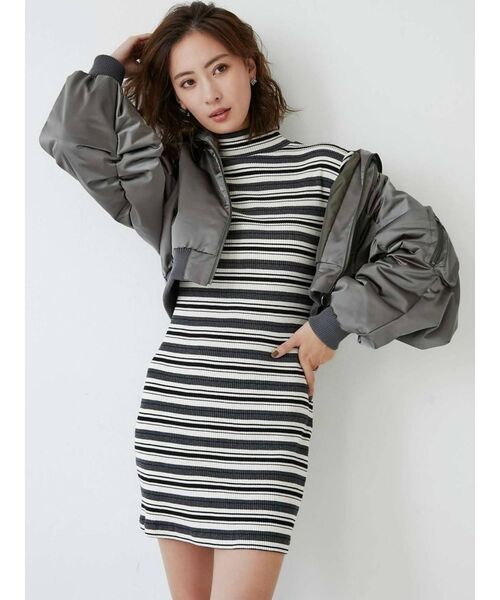 GYDA（ジェイダ）の「テレコタートルタイトワンピース（ワンピース・レディース・ブラック/ベージュ/その他1・FREE）」の7枚目の写真