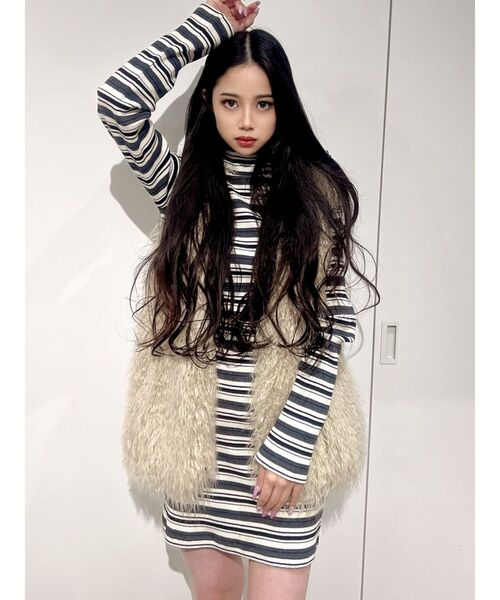 GYDA（ジェイダ）の「テレコタートルタイトワンピース（ワンピース・レディース・ブラック/ベージュ/その他1・FREE）」の20枚目の写真